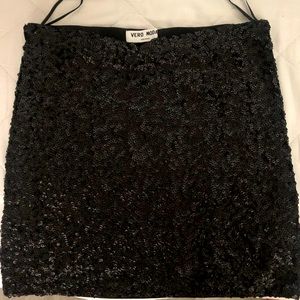 Black Sequined Mini Pencil Skirt by Vero Moda